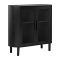 Black Buffet with Glass Doors