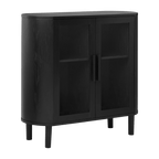 Black Buffet with Glass Doors