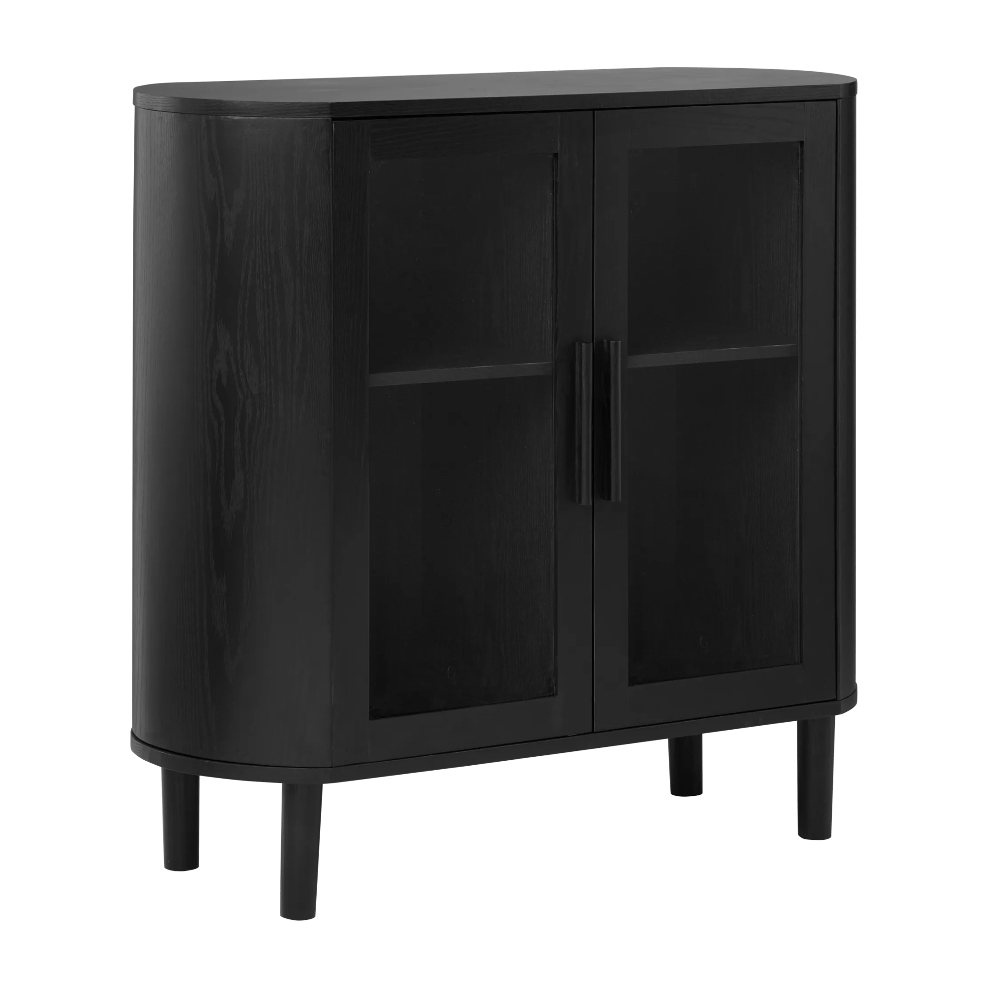 Black Buffet with Glass Doors