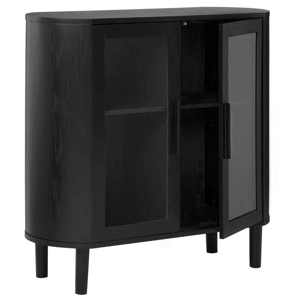Black Buffet with Glass Doors