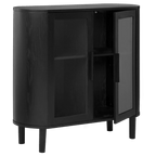 Black Buffet with Glass Doors