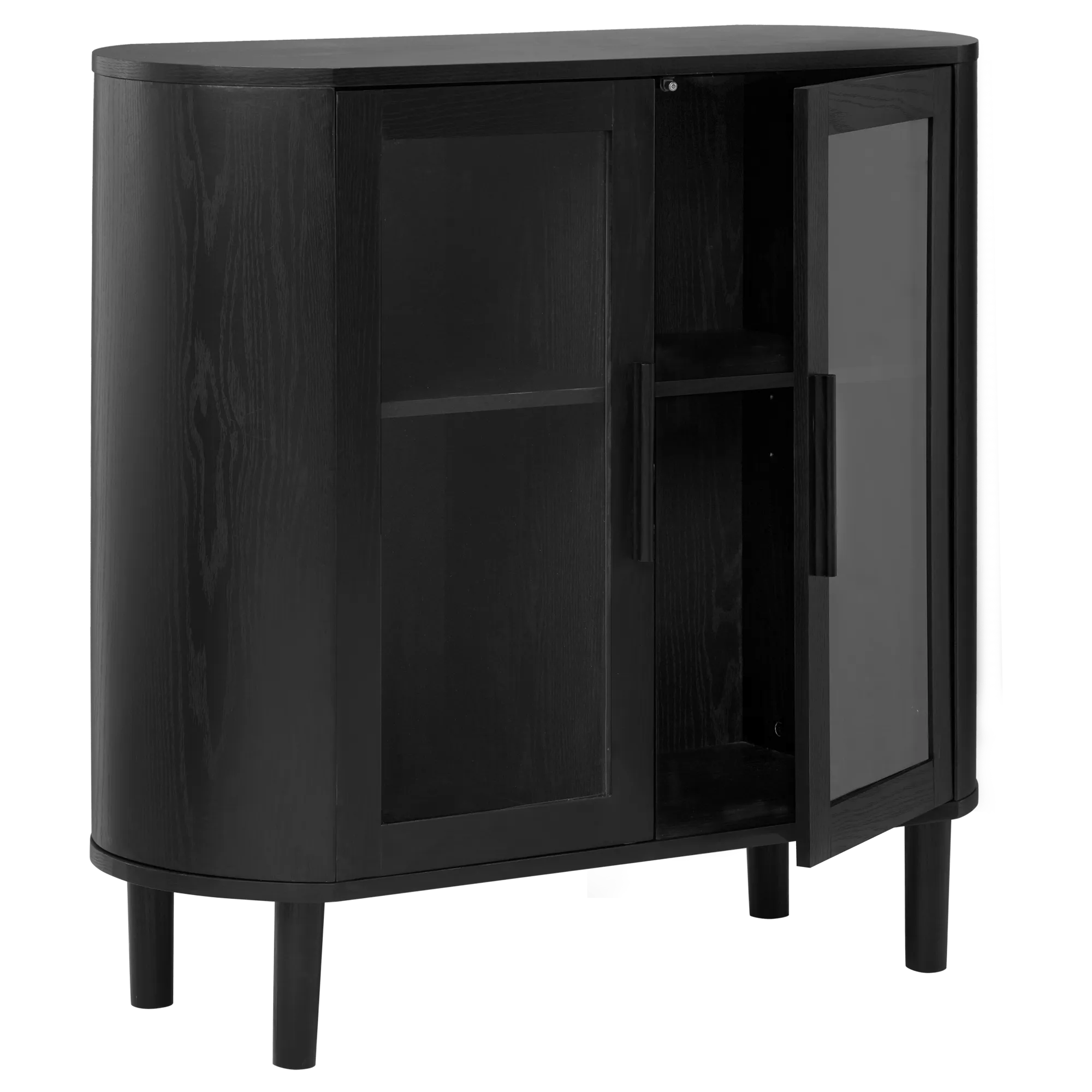 Black Buffet with Glass Doors