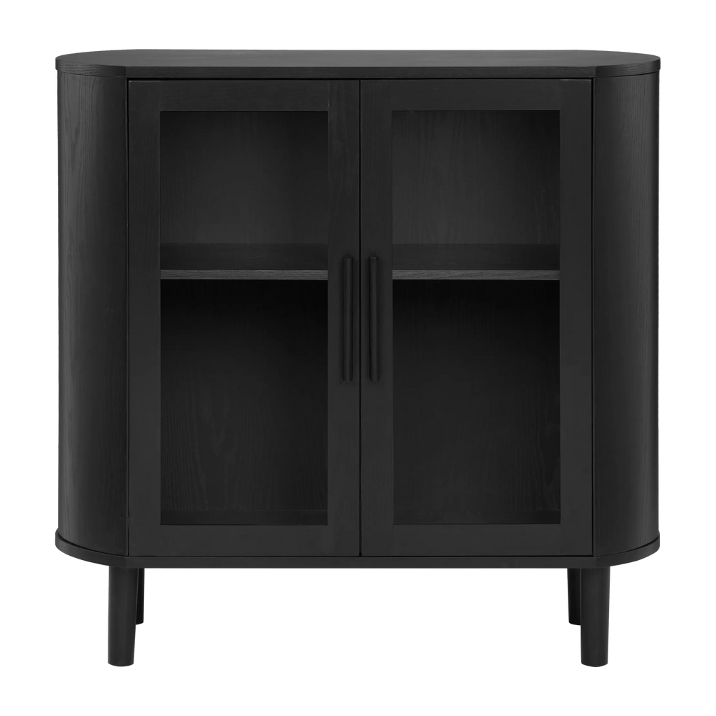 Black Buffet with Glass Doors