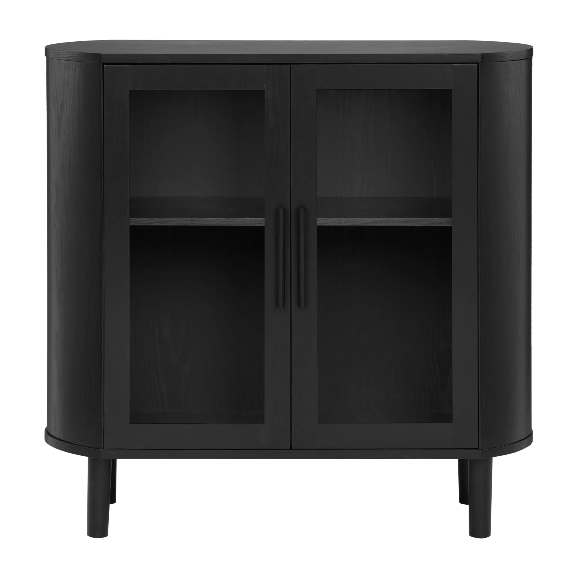 Black Buffet with Glass Doors