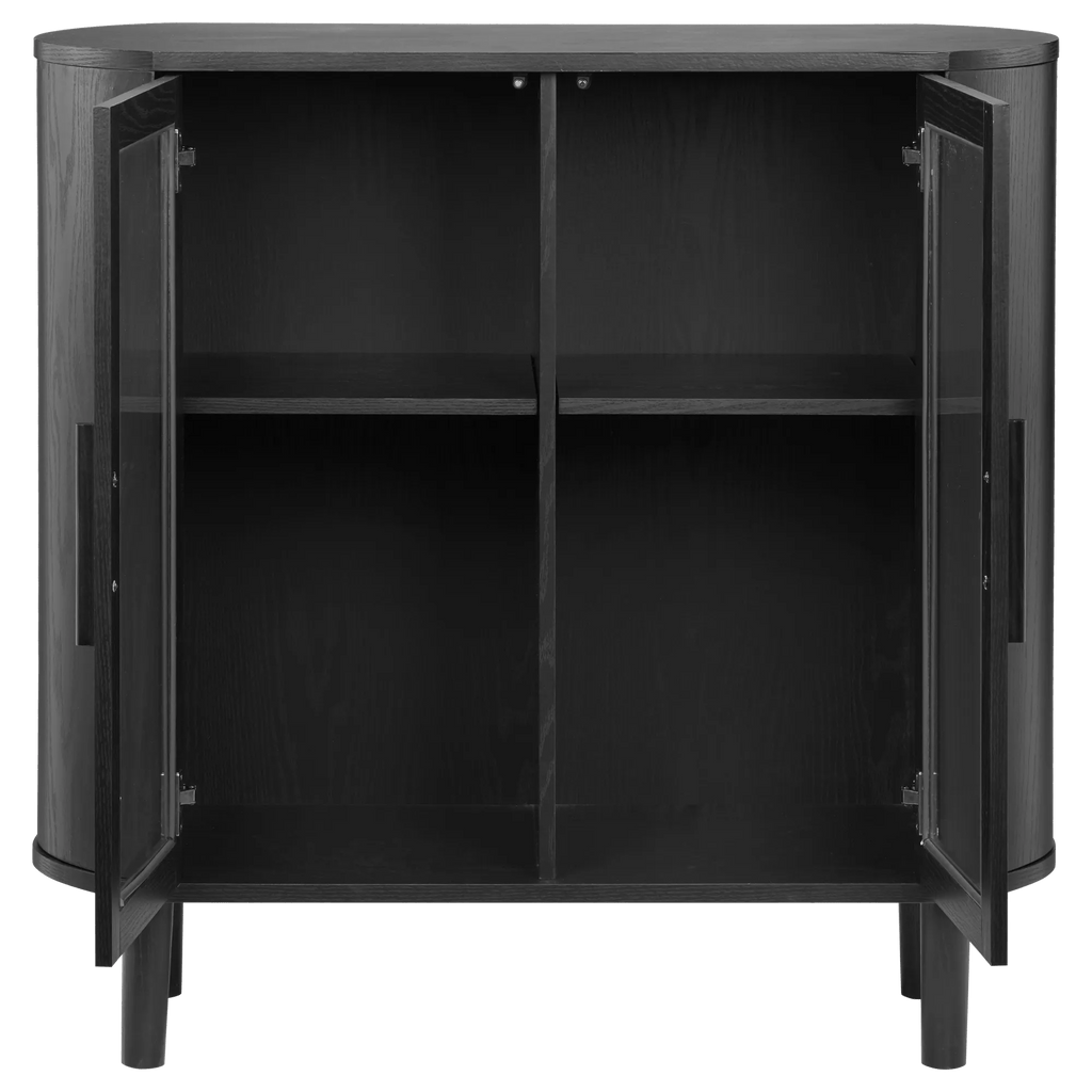 Black Buffet with Glass Doors