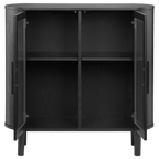 Black Buffet with Glass Doors