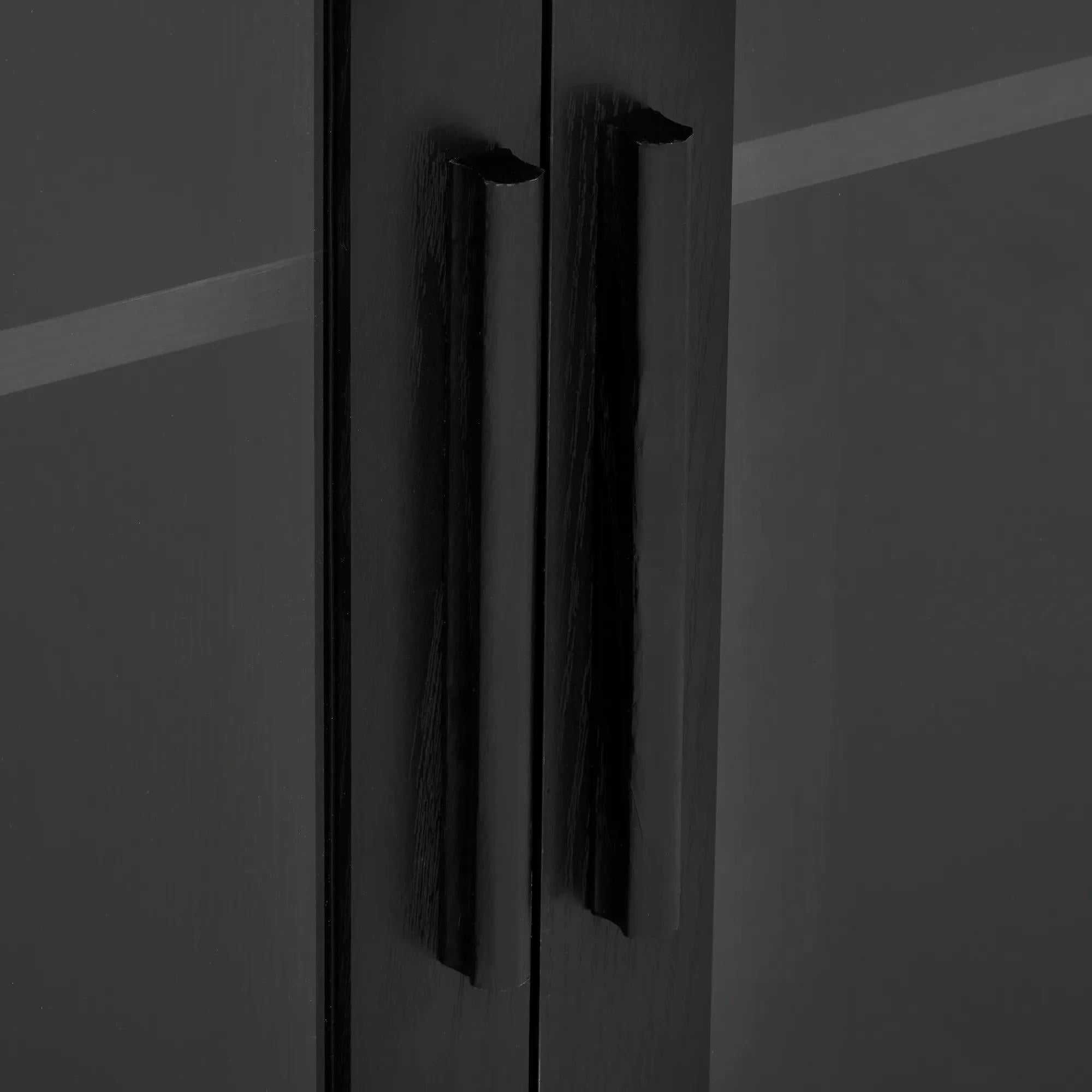 Black Buffet with Glass Doors