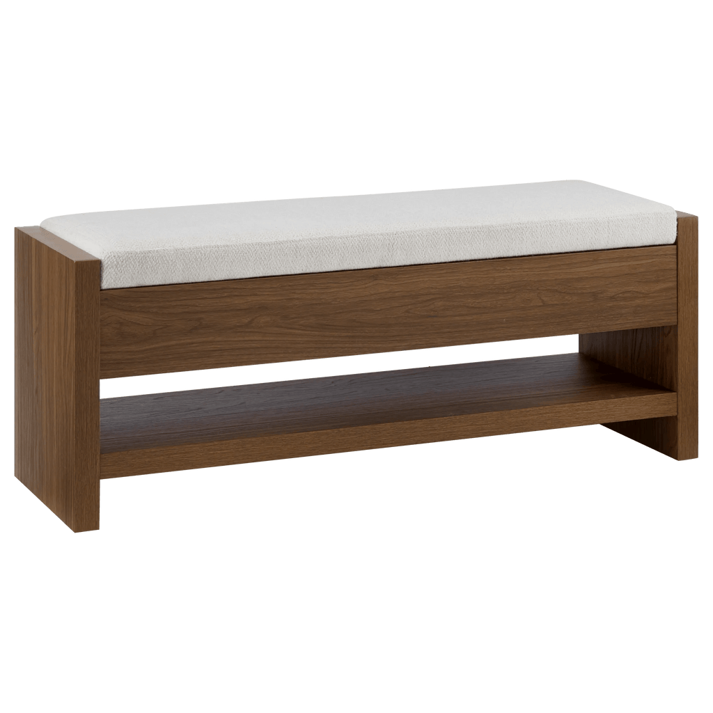 Fabric and Wood Bench