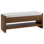 Fabric and Wood Bench