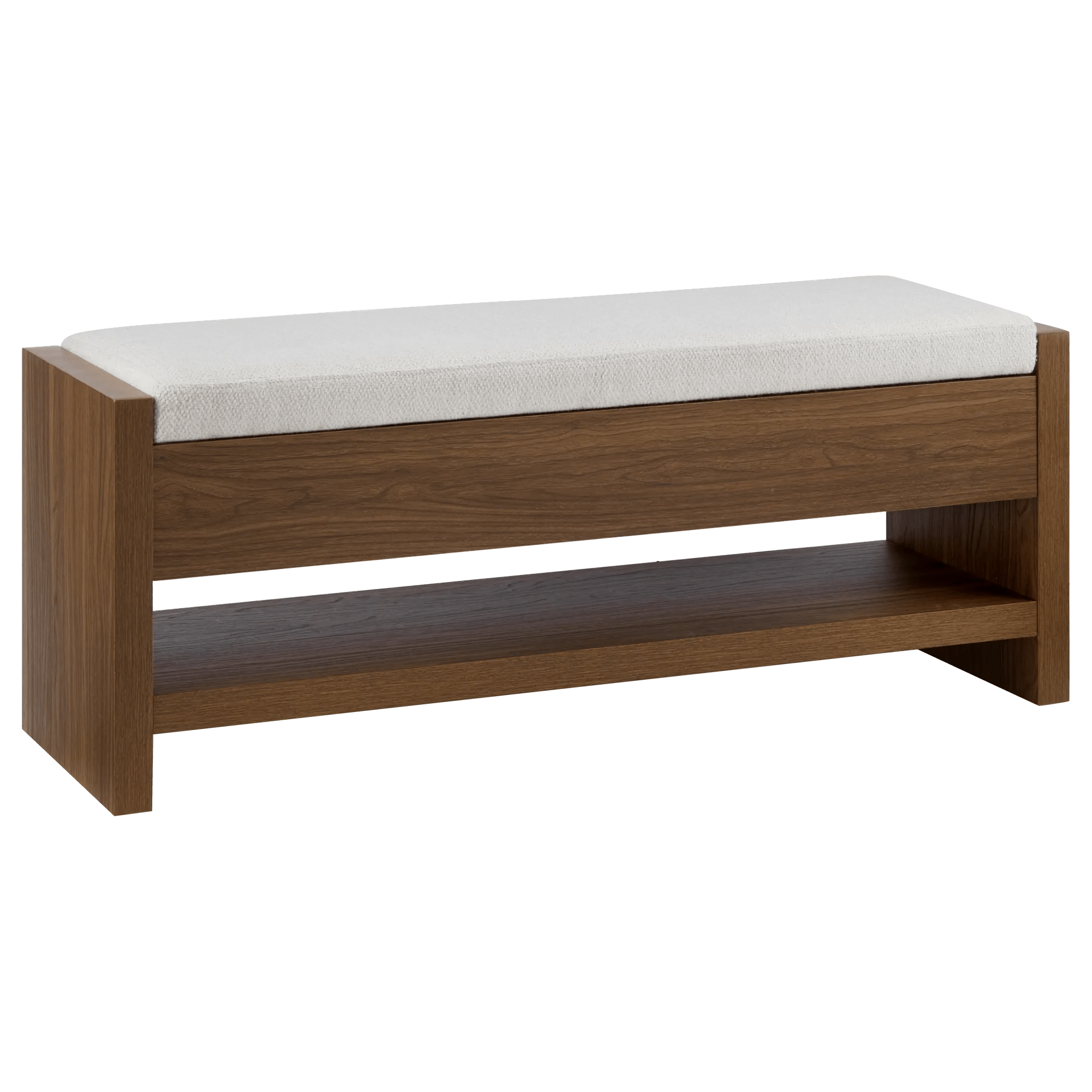 Fabric and Wood Bench