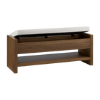 Fabric and Wood Bench