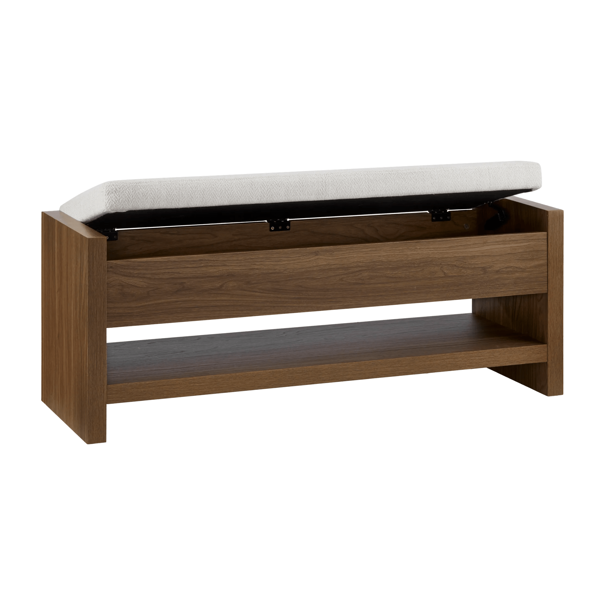 Fabric and Wood Bench