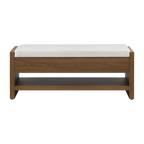 Fabric and Wood Bench