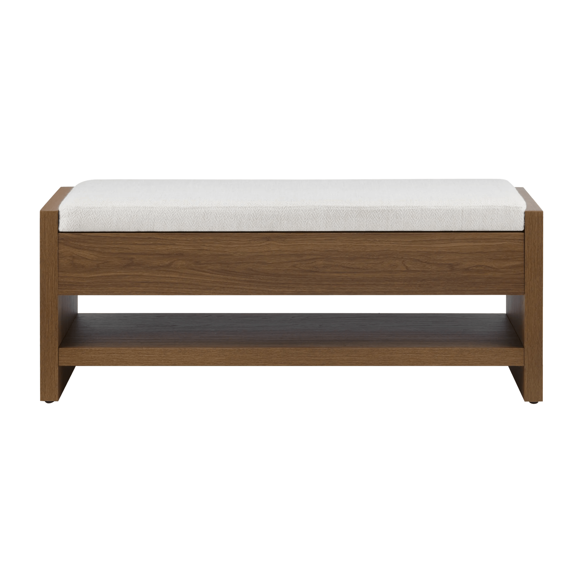 Fabric and Wood Bench