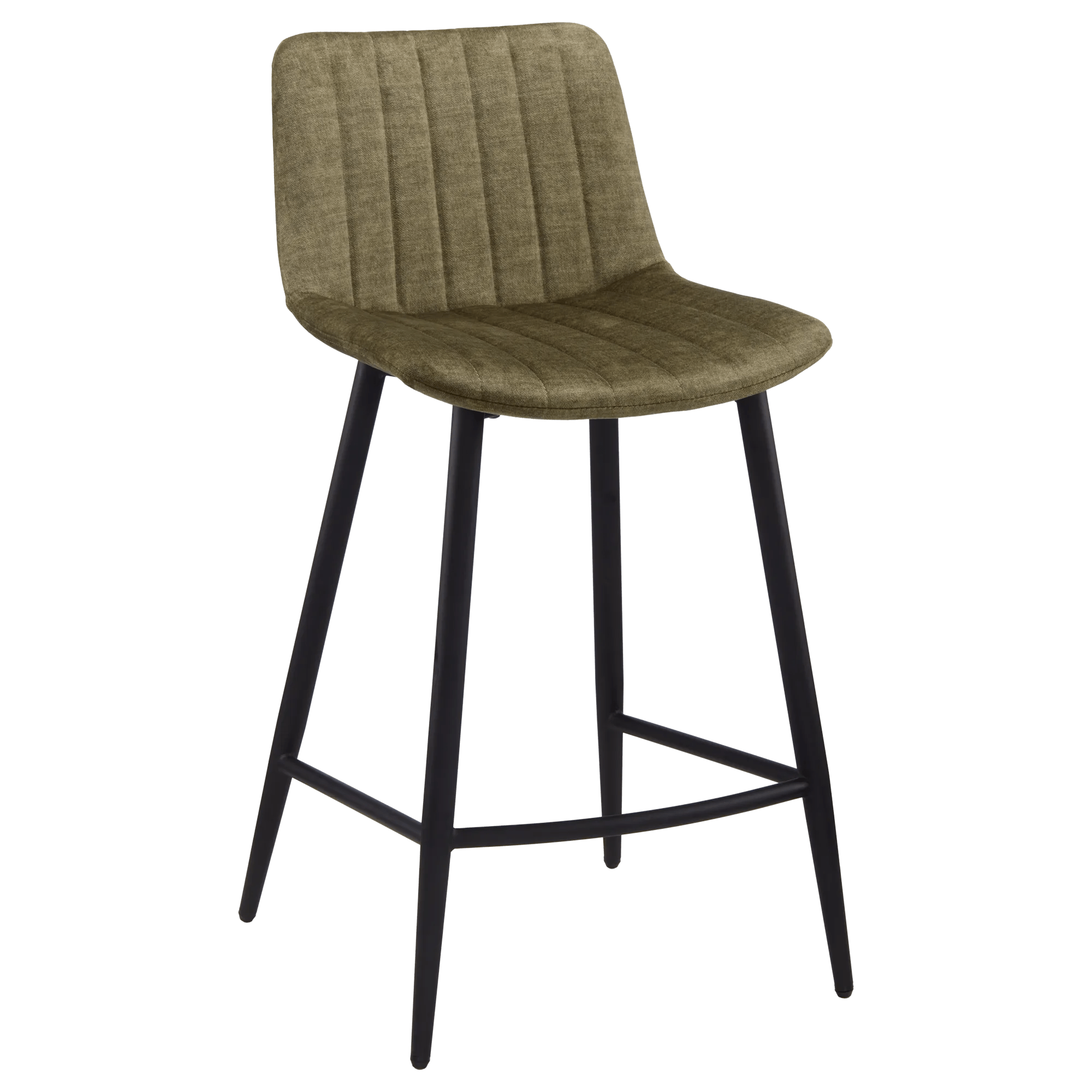 Velvet Fabric and Metal Bar Stool