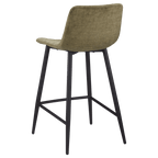 Velvet Fabric and Metal Bar Stool