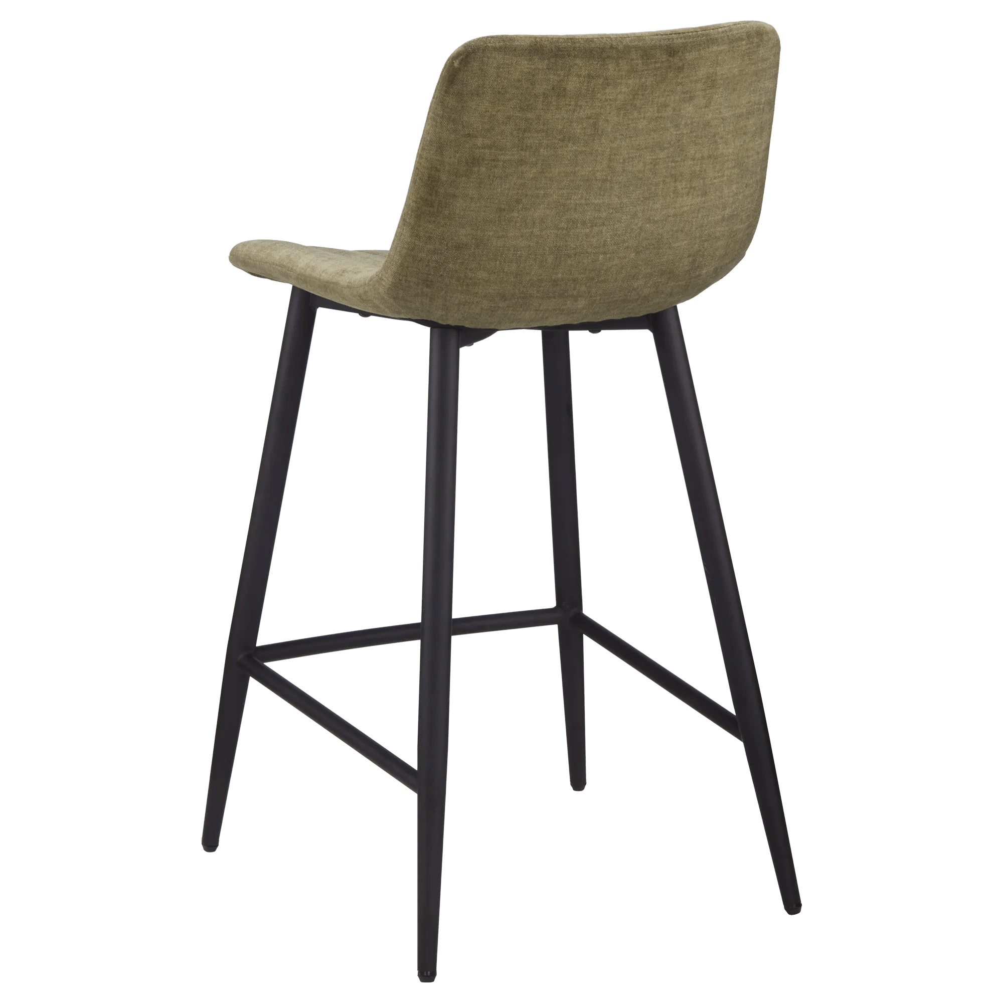 Velvet Fabric and Metal Bar Stool
