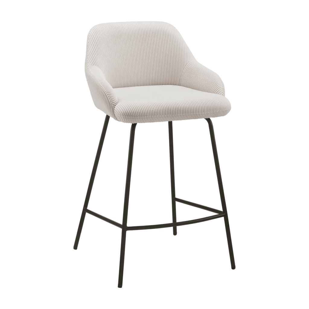 Fabric and Metal Counter Stool