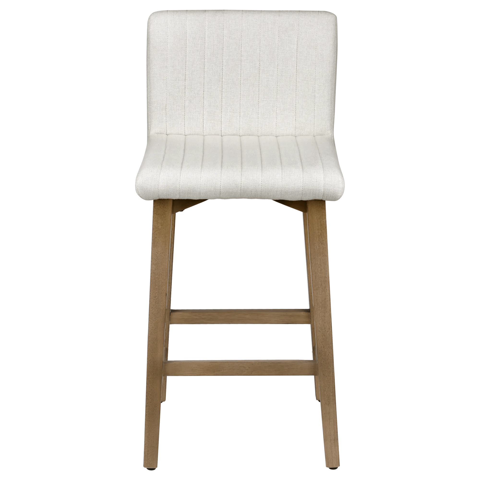 Fabric and Natural Wood Bar Stool