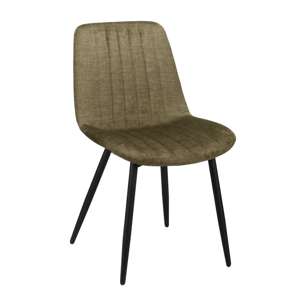 Velvet Fabric and Metal Dining Chair