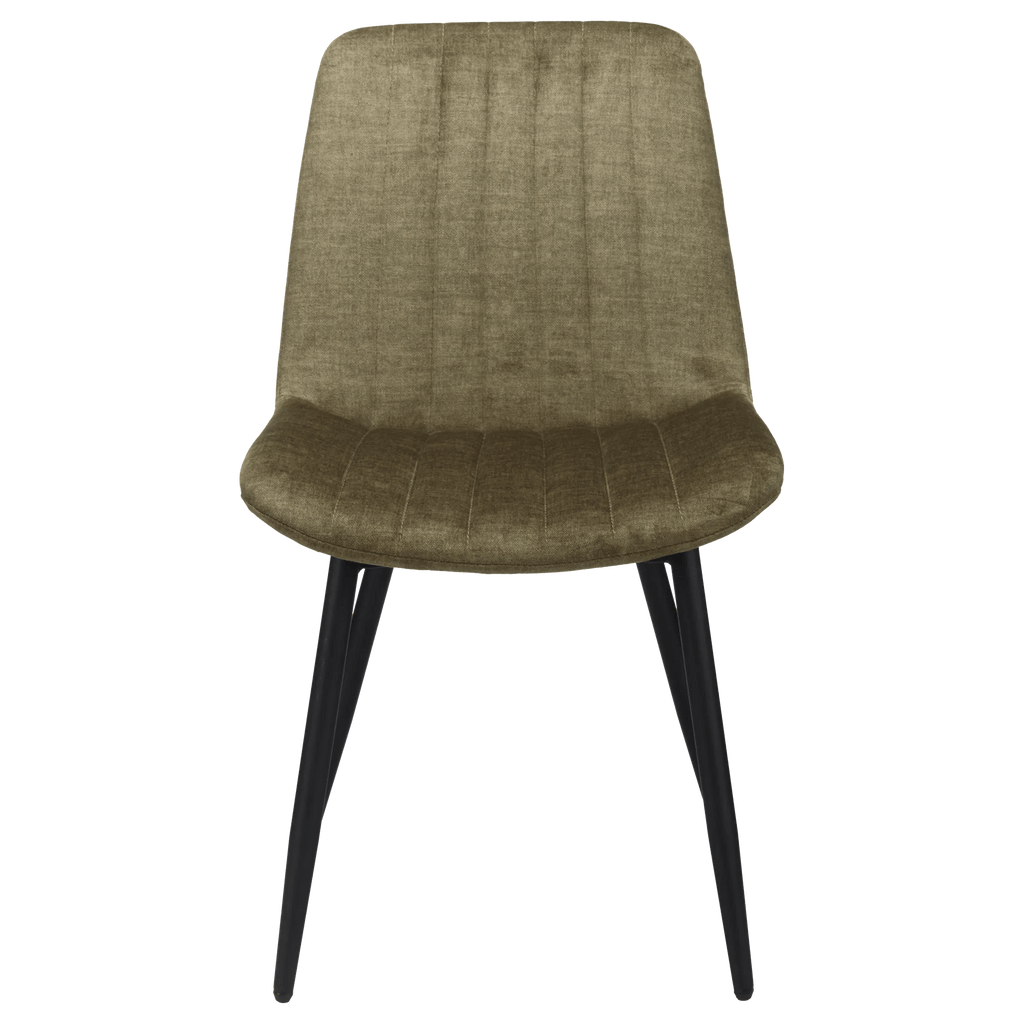 Velvet Fabric and Metal Dining Chair