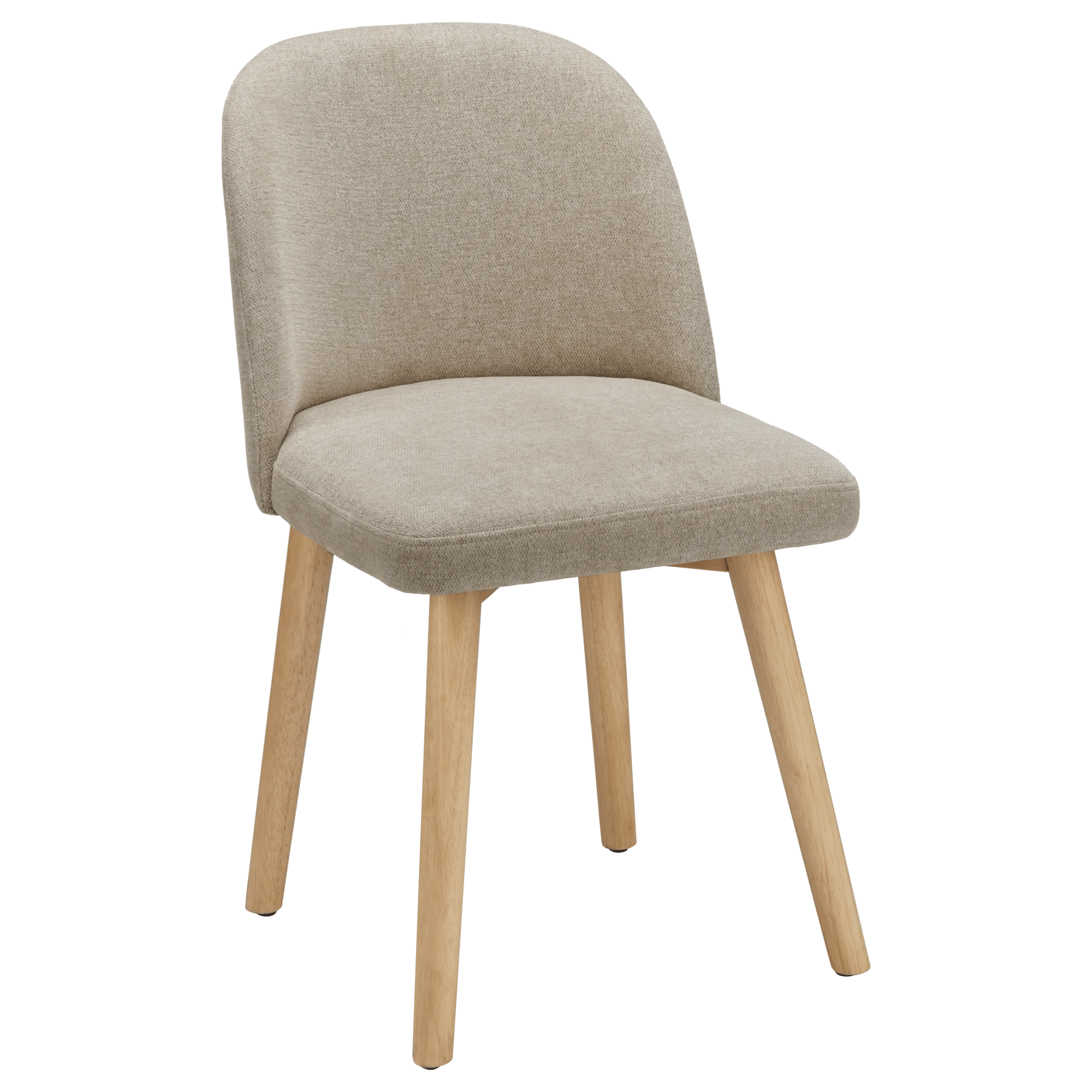 Fabric and Natural Wood Dining Chair