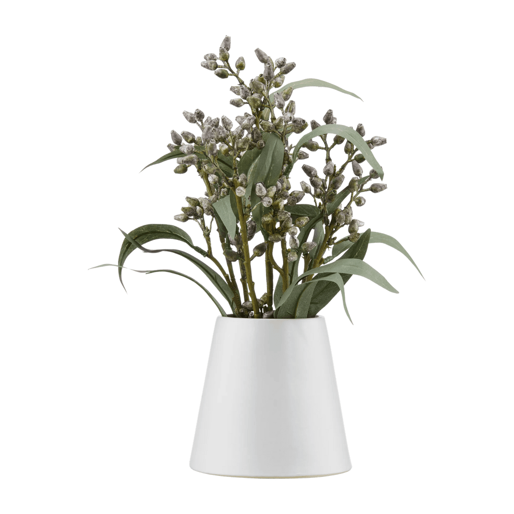 Blue Flowers in Ceramic Pot