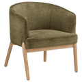 Fabric and Wood Accent Chair