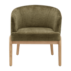 Fabric and Wood Accent Chair