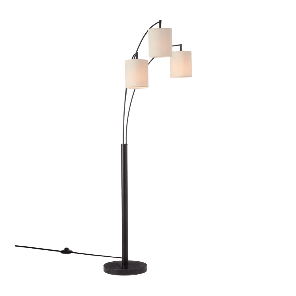 3 Linen Shade Floor Lamp