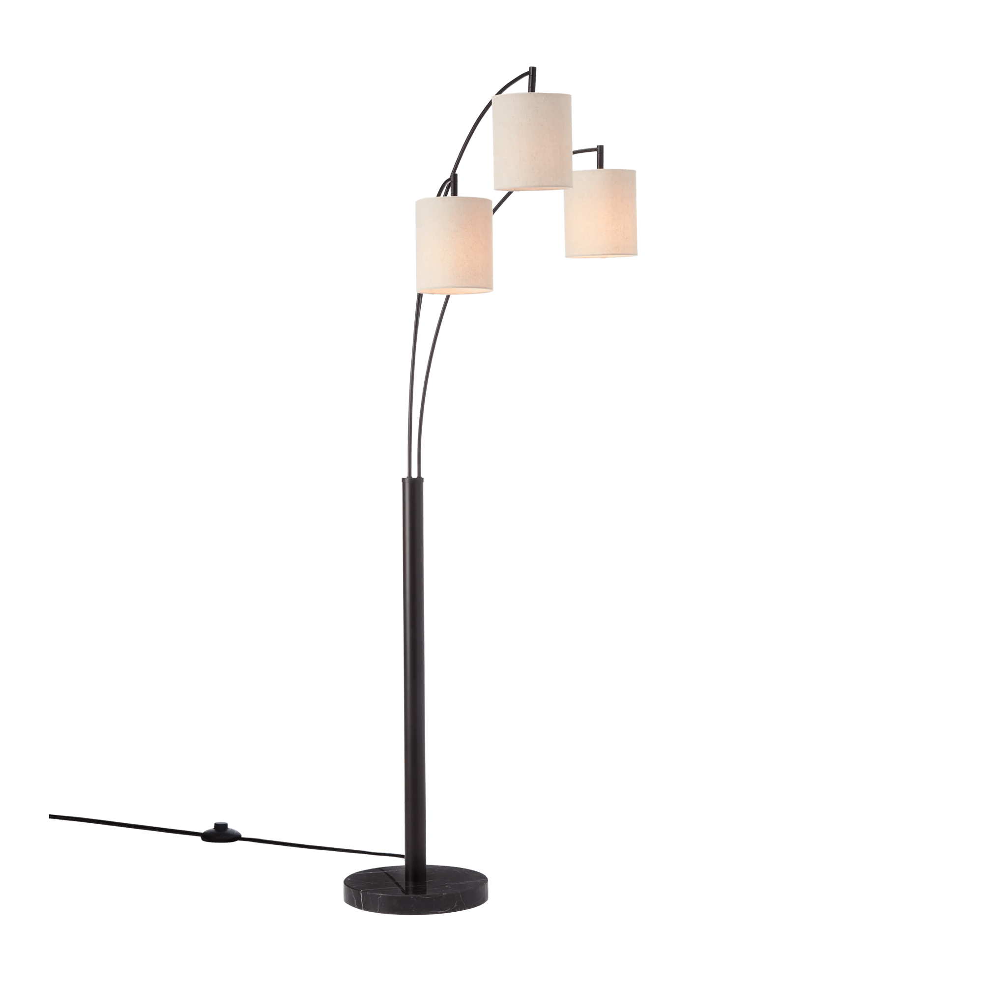 3 Linen Shade Floor Lamp