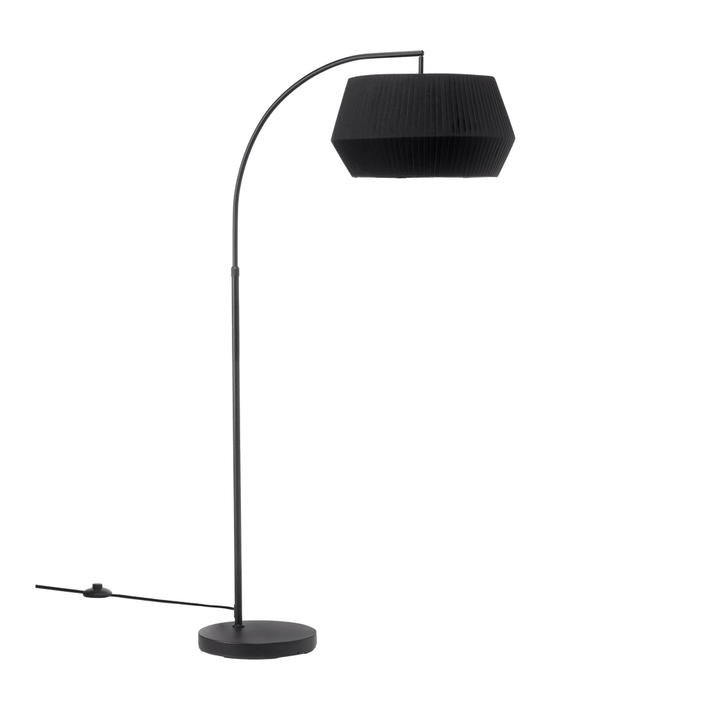 Metal Floor Lamp with Black Shade