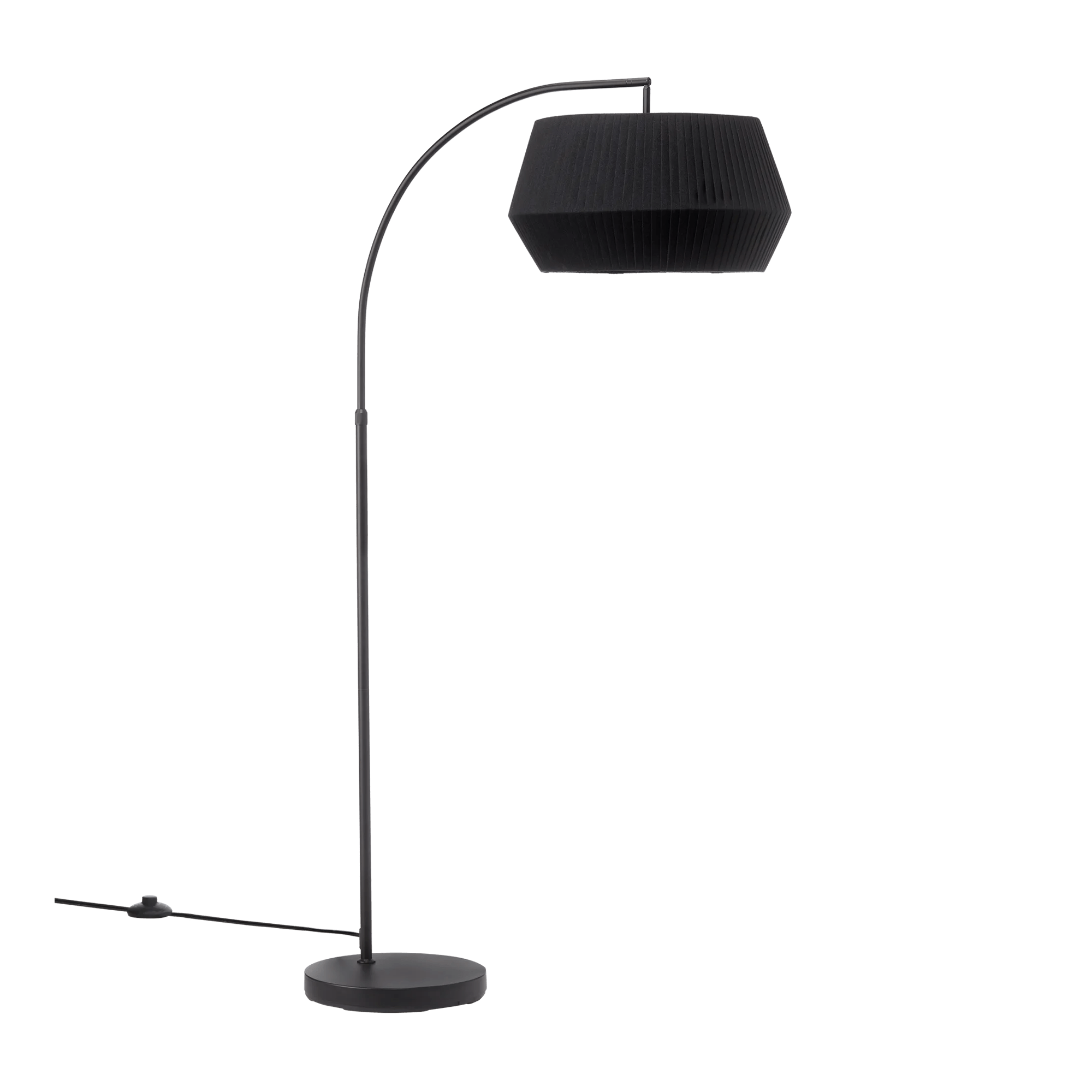 Metal Floor Lamp with Black Shade