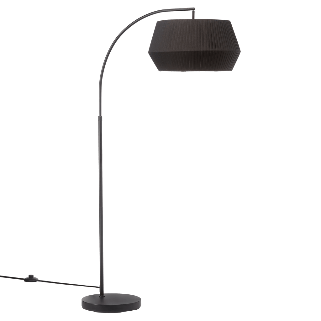 Metal Floor Lamp with Black Shade
