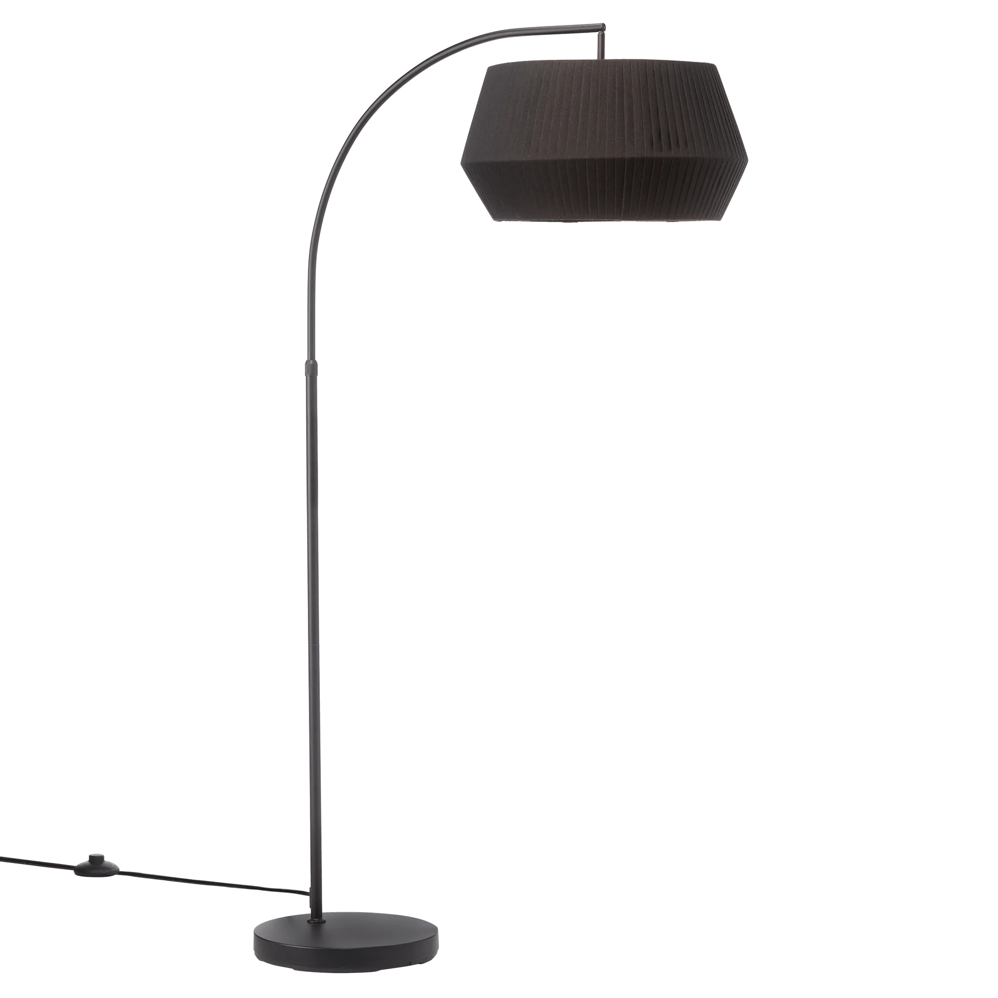 Metal Floor Lamp with Black Shade