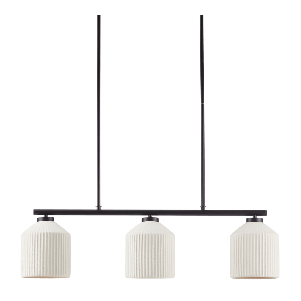 3-Bulb Metal and Ceramic Ceiling Lamp