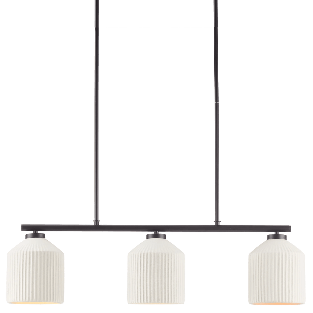 3-Bulb Metal and Ceramic Ceiling Lamp