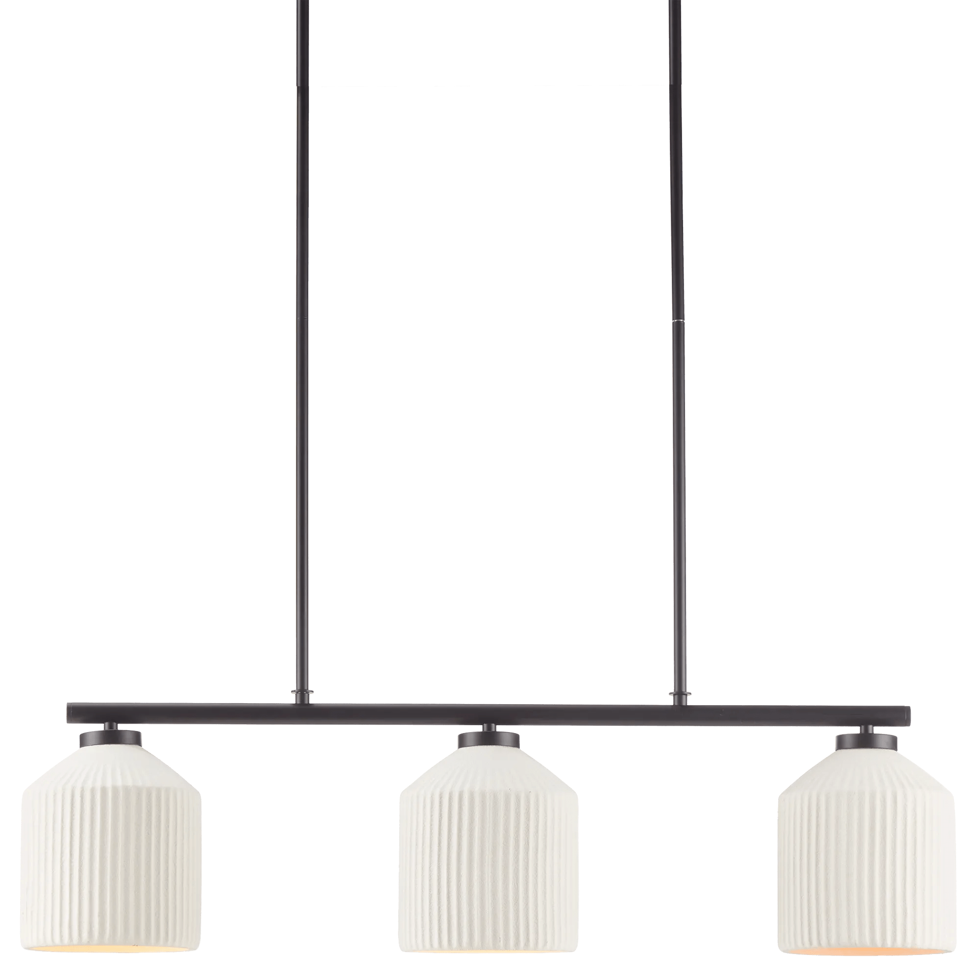 3-Bulb Metal and Ceramic Ceiling Lamp
