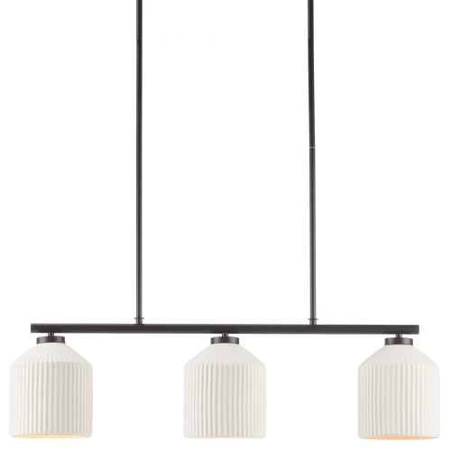 3-Bulb Metal and Ceramic Ceiling Lamp