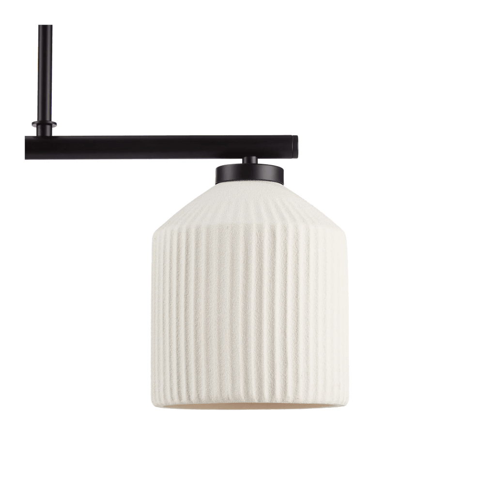 3-Bulb Metal and Ceramic Ceiling Lamp