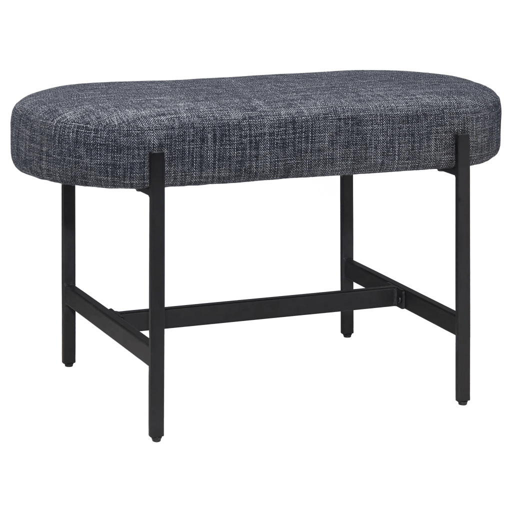 Fabric and Metal Bench