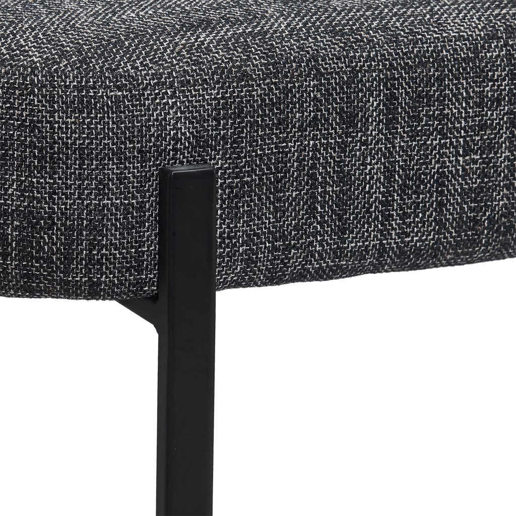 Fabric and Metal Bench