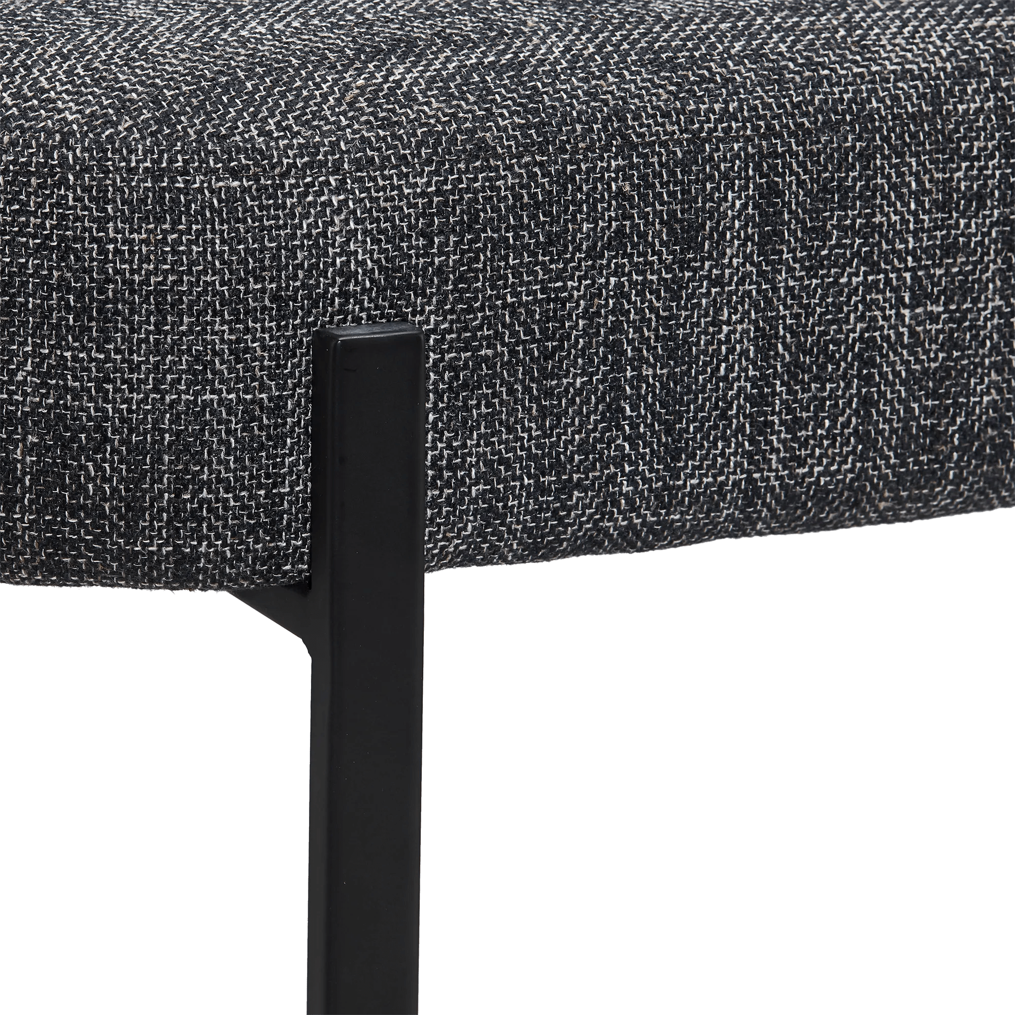 Fabric and Metal Bench