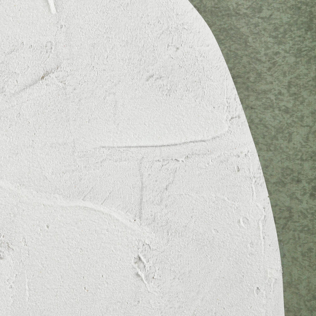 White Form on Green Framed Art