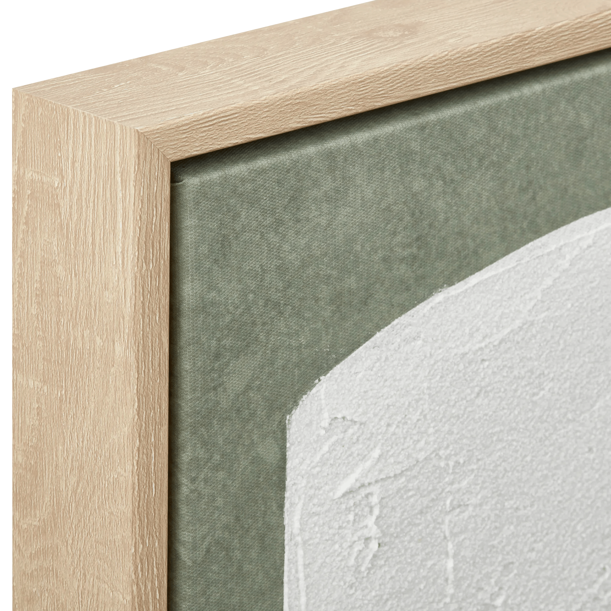 White Form on Green Framed Art