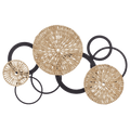 Rattan and Metal Circles Wall Art
