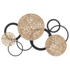 Rattan and Metal Circles Wall Art