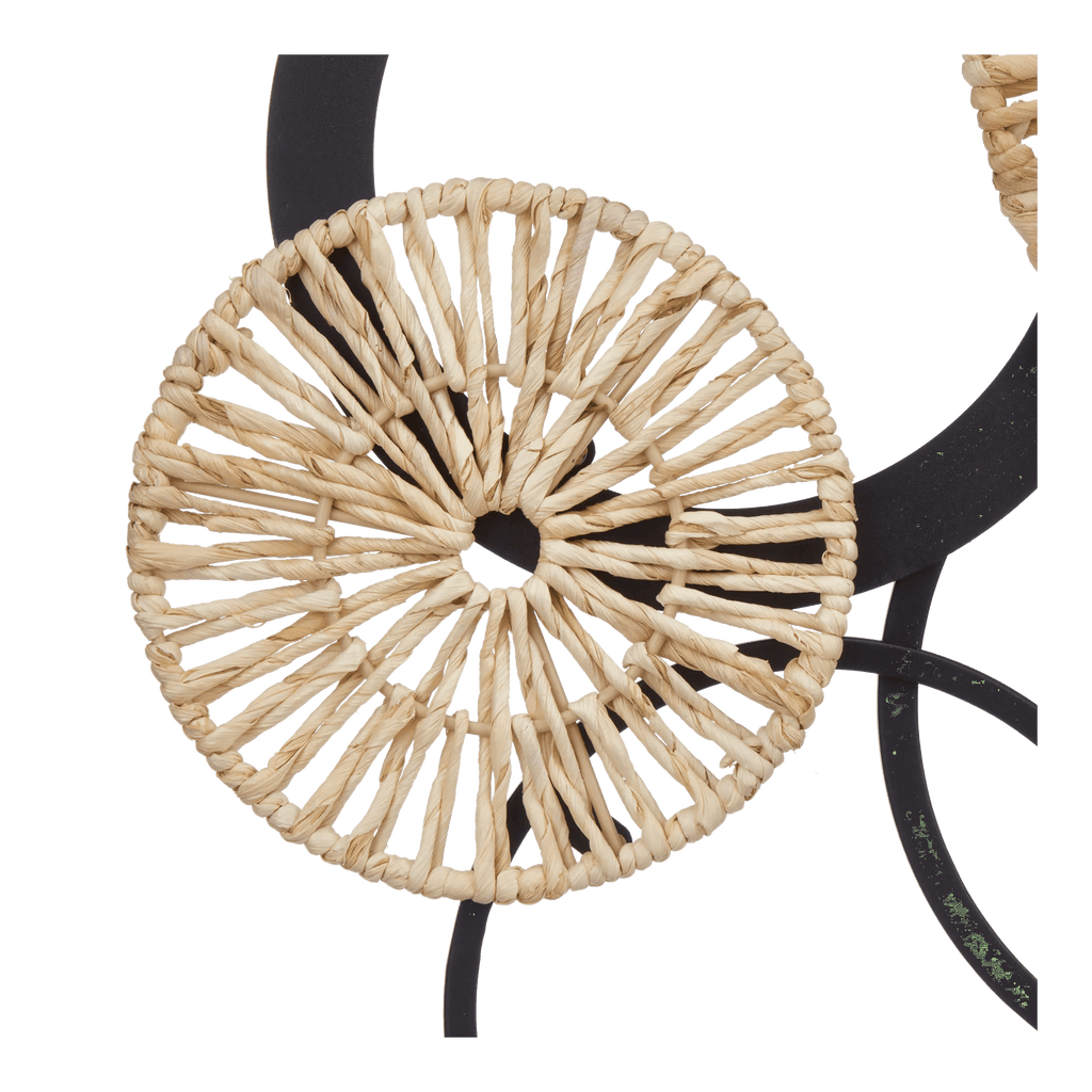 Rattan and Metal Circles Wall Art