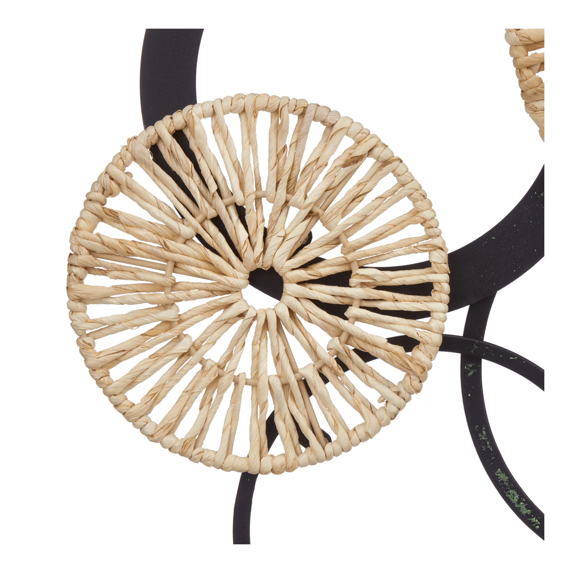 Rattan and Metal Circles Wall Art