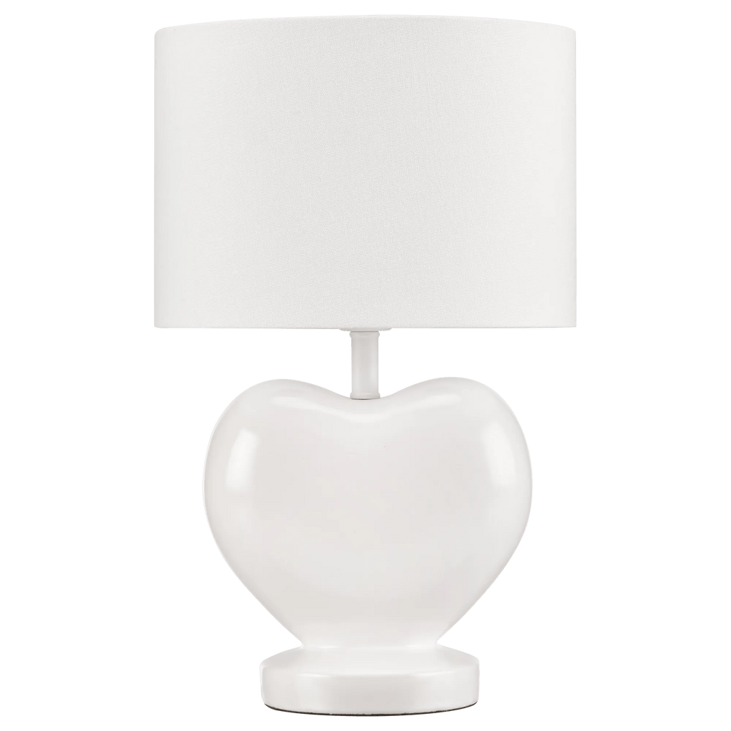 White Heart Shaped Table Lamp
